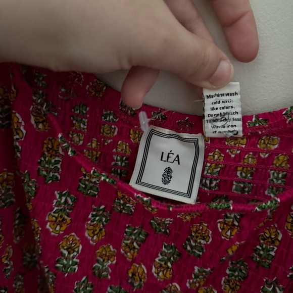 LEA 100% Cotton Plus Size Pink Floral Puff Sleeve Tiered Smocked Maxi Dress - Picture 7 of 12